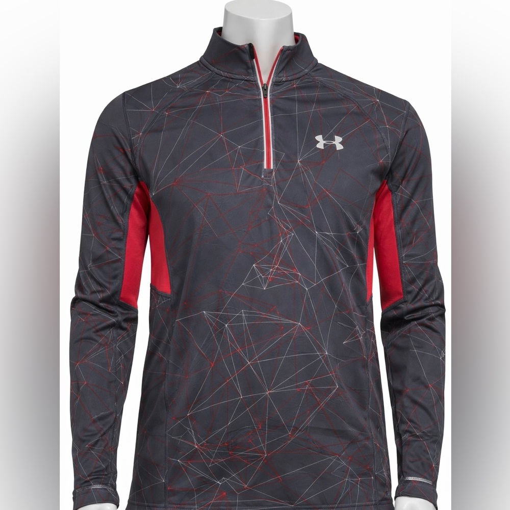 Under Armour Men's Charcoal and Red Run Jacket